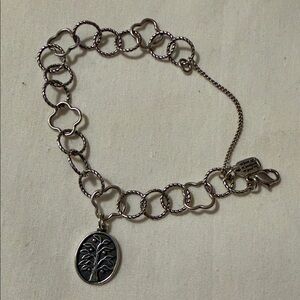 James Avery Retired Quatrafoil bracelet with Retired Tree of Life Charm